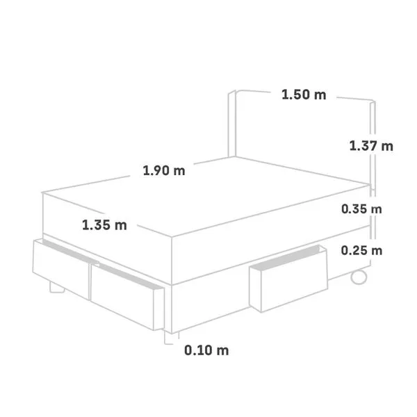 Dormitorio con Cajones Royal Balanzze Gold | 2 plazas - Imagen 5