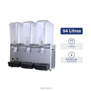 Dispensador de jugos de 54 litros con 3 tolvas